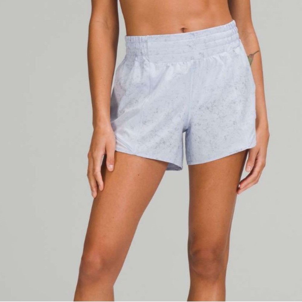 Lululemon Hotty Hot High-Rise Lined 4” Short, Pastel Blue